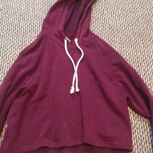 Maroon Cropped Hoodie